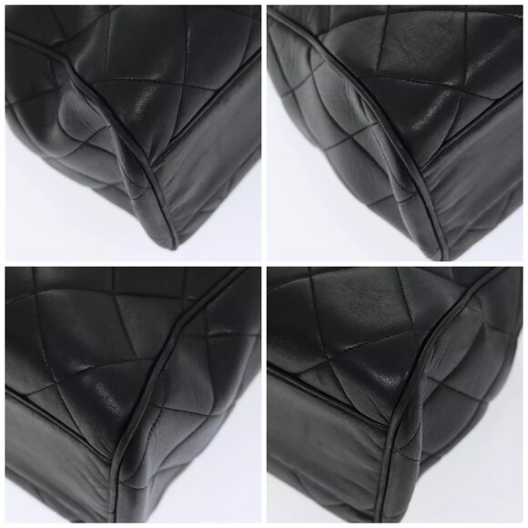 CHANEL Matelasse Chain Shoulder Bag Lamb Skin Black CC Auth - Picture 16 of 16